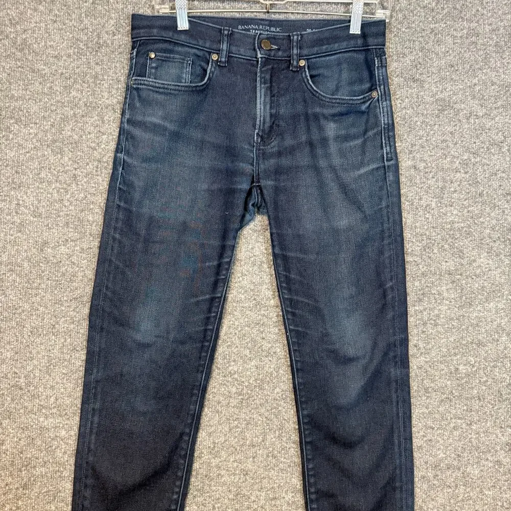 Banana Republic Jeans Mens 29x32 Blue Traveler Slim Fit Straight‎ Stretch Casual